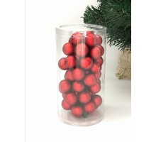 Елочная игрушка шар на проволоке (набор 48шт) 21-181/2 (красный мат)